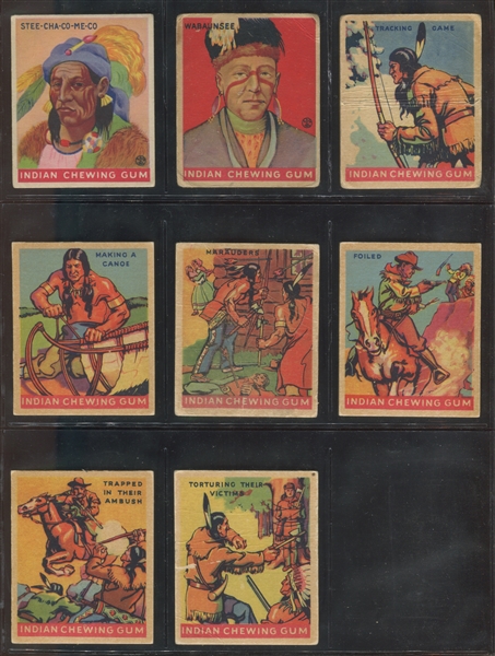 R73 Goudey Indian Gum Lot of (8) Series 312 Cards