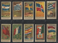 N9 Allen & Ginter Flags of All Nations "Right Bower" Back Lot of (12) Cards