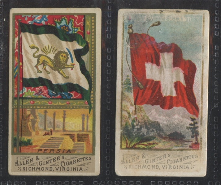N9 Allen & Ginter Flags of All Nations Right Bower Back Lot of (12) Cards