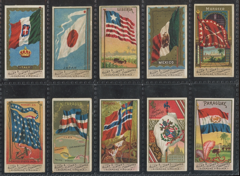 N9 Allen & Ginter Flags of All Nations Near Set (44/50) 
