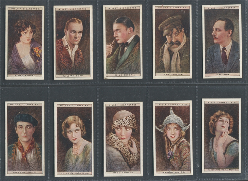 1928 Wills Cinema Stars - 1st Series Complete Set (25) - Featuring William Boyd, Tom Mix