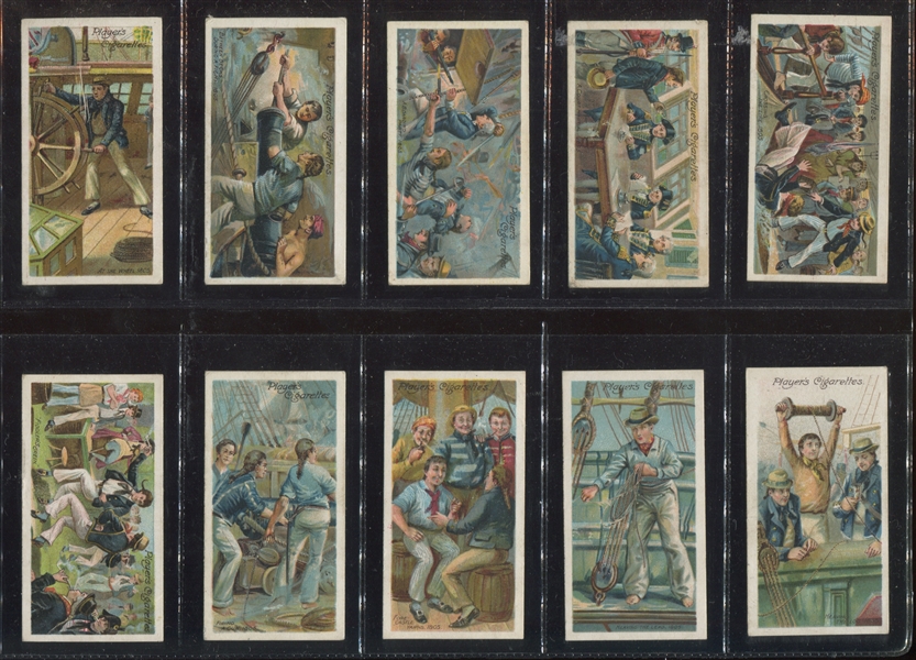 1905 John Player Life on Board a Man of War - in 1805 and 1905 Complete Set of (50) Cards