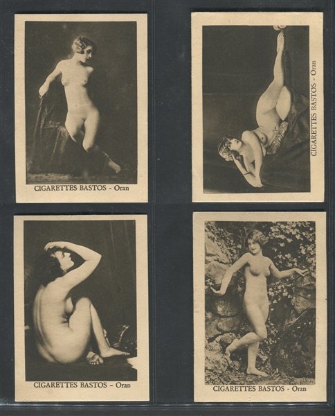 1920s Cigarettes Bastos Nudes Algerian Tobacco Insert Cards Lot of (8) Different