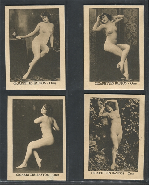 1920s Cigarettes Bastos Nudes Algerian Tobacco Insert Cards Lot of (8) Different