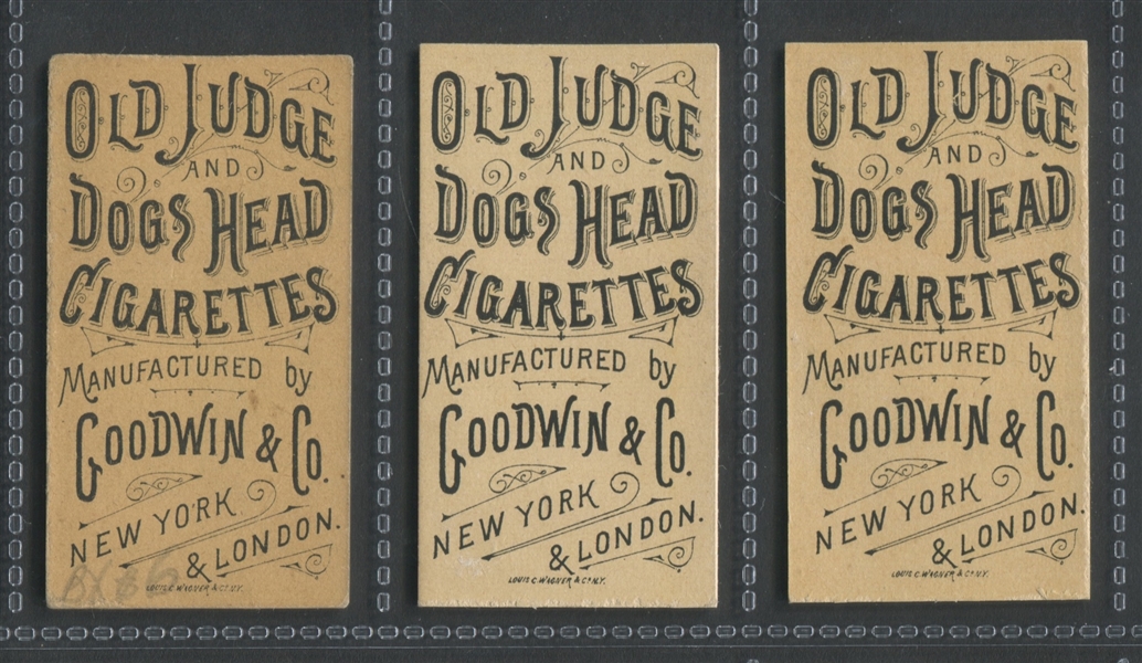 N166 Goodwin Occupations for Women - Old Judge/Dogs Head Backs Lot of (3)