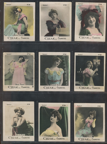 1910's Cycle Cigarettes Actresses Lot of (9) Different
