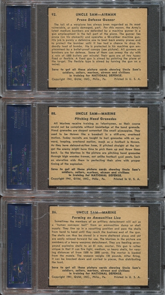 R157 Gum Inc Uncle Sam Lot of (12) PSA6 EX-MT Graded Cards