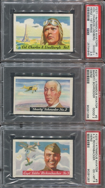 F277-4 Heinz Rice Flakes Famous Aviators Near Complete PSA-Graded Set (23/25)