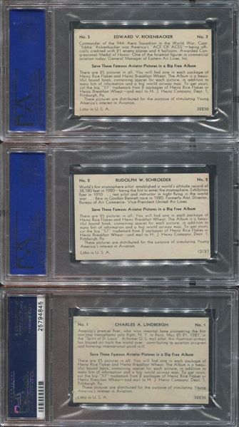 F277-4 Heinz Rice Flakes Famous Aviators Near Complete PSA-Graded Set (23/25)