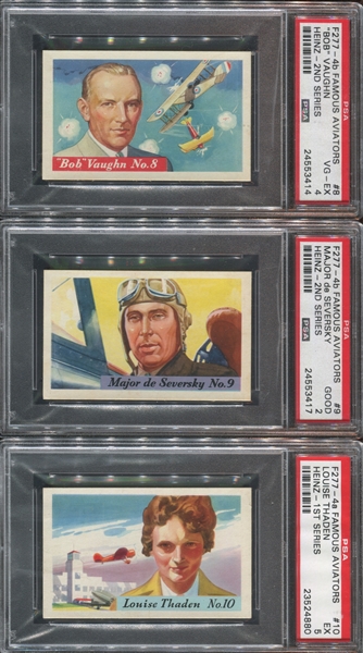 F277-4 Heinz Rice Flakes Famous Aviators Near Complete PSA-Graded Set (23/25)