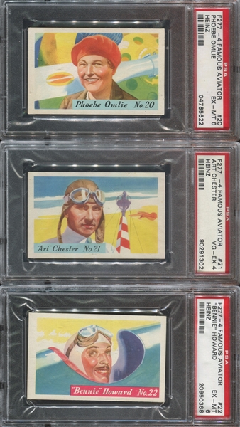 F277-4 Heinz Rice Flakes Famous Aviators Near Complete PSA-Graded Set (23/25)