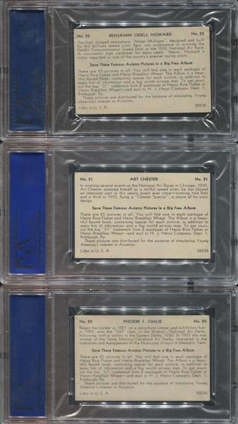 F277-4 Heinz Rice Flakes Famous Aviators Near Complete PSA-Graded Set (23/25)