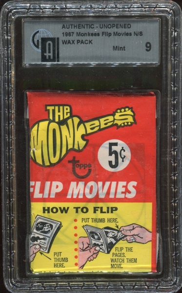 1967 Topps Monkees Flip Movies Unopened Wax Pack GAI9 Mint
