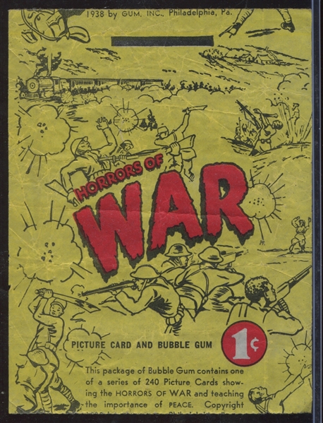 R69 Gum Inc Horrors of War Wrappers Complete set of (4) Different Yellow