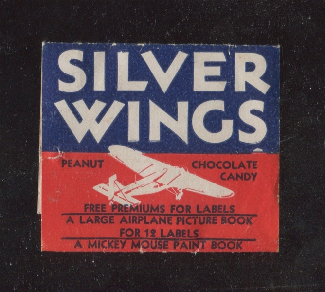 Interesting Silver Wings Candy Wrapper with Great Airplane Graphic