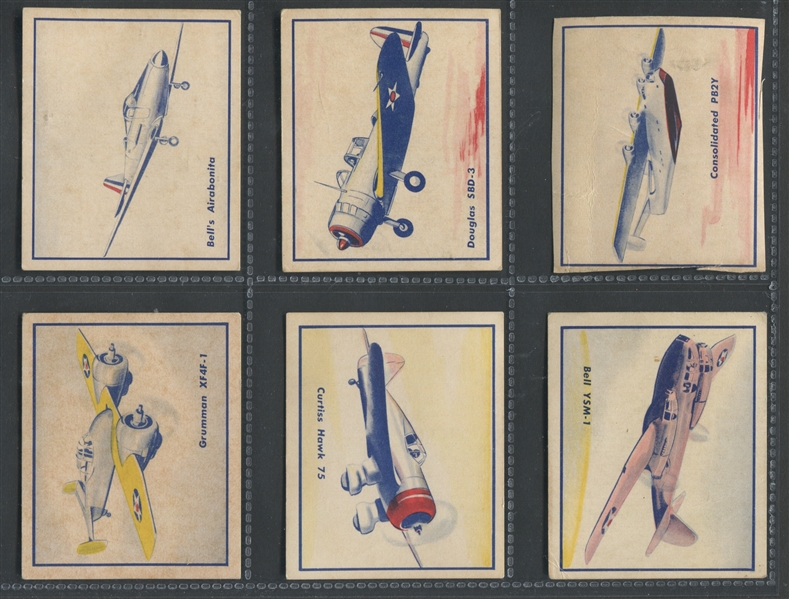 R47 Shelby Gum Fighting Planes Near Complete Set (17/24) Cards