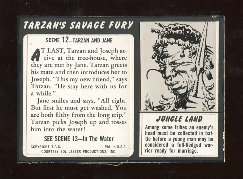1953 Topps Tarzan's Savage Fury Reverse Side Paste-Up #12