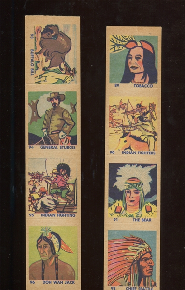 R185 W.S. Corp Indian and Western Near Complete Set (40/48) on Four Card Strips