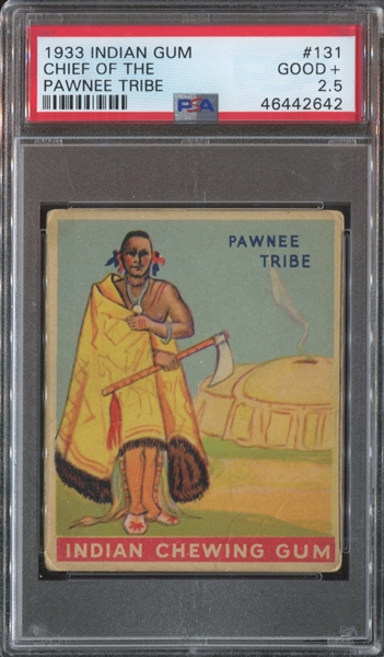 R73 Goudey Gum Indian Gum #131 Chief of the Pawnee Tribe PSA2.5 Good+ (Series 288)