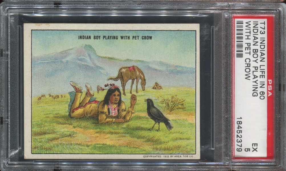 T73 Hassan Indian Life in 60's - Indian Boy Playing PSA5 EX