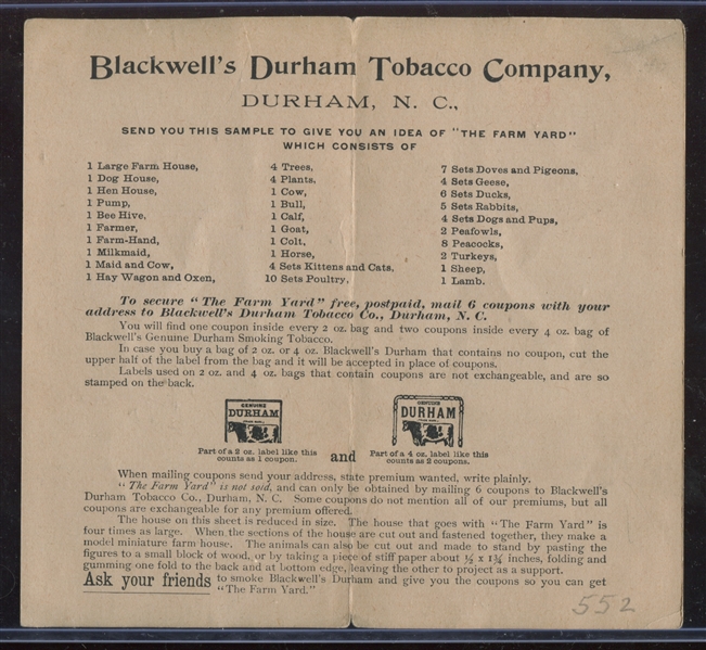N552 Blackwell's Durham Cutout Sheet Type