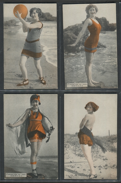 1920's Exhibit Bathing Beauties Lot of (8) Duotone Cards