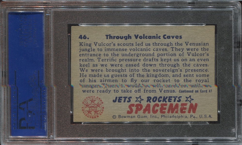 1951 Bowman Jets, Rockets Spacemen #46 Through Volcanic Caves PSA7 NM