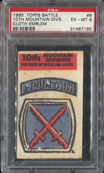 1965 Topps Battle Cloth Emblem #8 10th Mountain Division PSA6 EX-MT