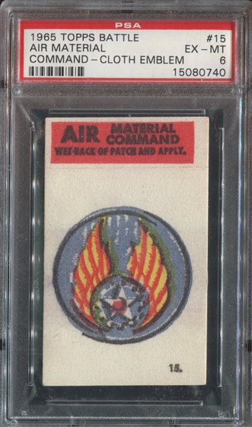 1965 Topps Battle Cloth Emblem #15 Air Material Command PSA6 EX-MT