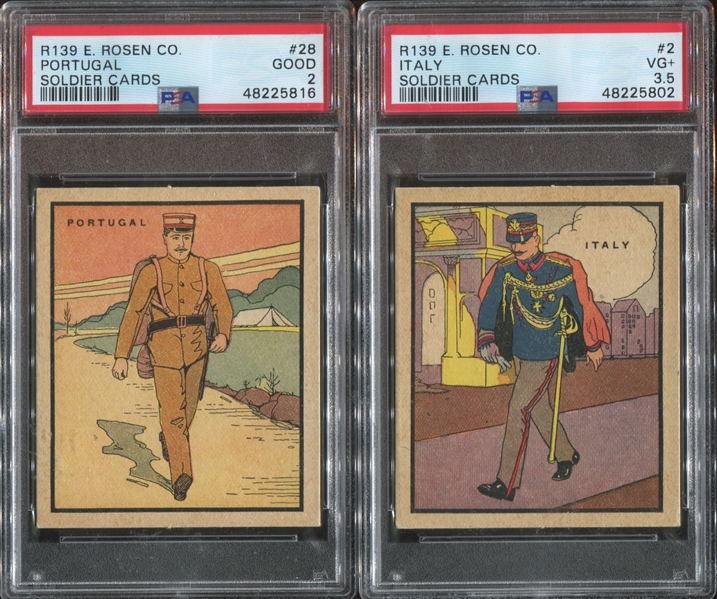 R139 E. Rosen Soldier Cards Lot of (4) PSA-Graded Cards