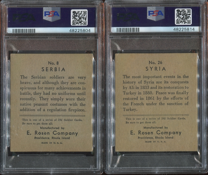 R139 E. Rosen Soldier Cards Lot of (4) PSA-Graded Cards