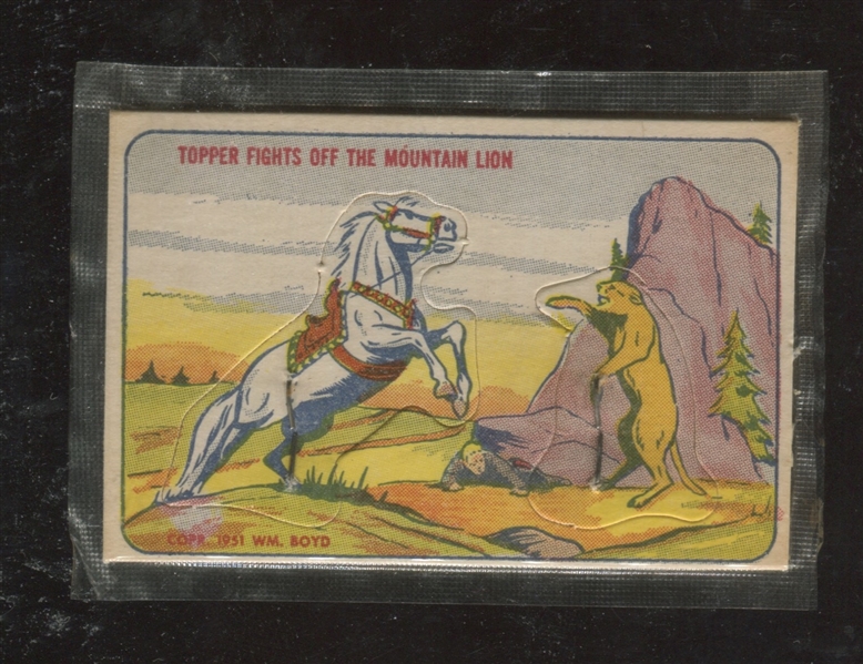 D-UNC Burry Cookies Hopalong Cassidy Action Tell-A-Tale Card in Original Wrapper