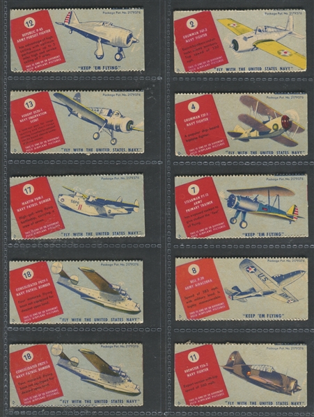 R8-2 Peco Candy Airplane Pictures Lot of (13) Cards