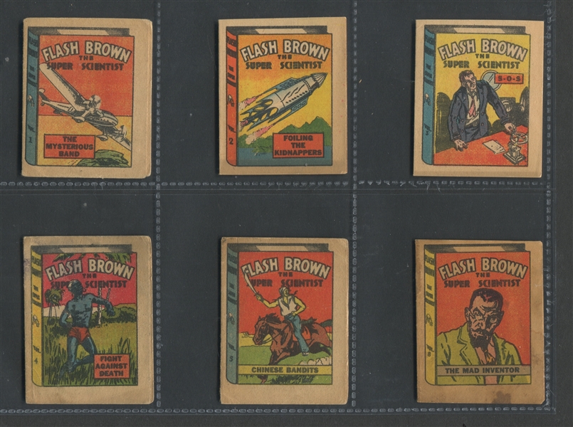 R25 Goudey Thrilling Stories Flash Brown Near Complete Set (6/8) Booklets
