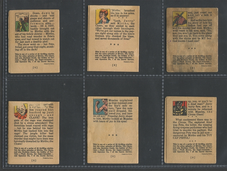 R25 Goudey Thrilling Stories Mirtho the Clown Near Complete Set (6/7) Booklets