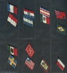 1910s Celluloid Flags of Nations  Stick Pins Lot of (14)