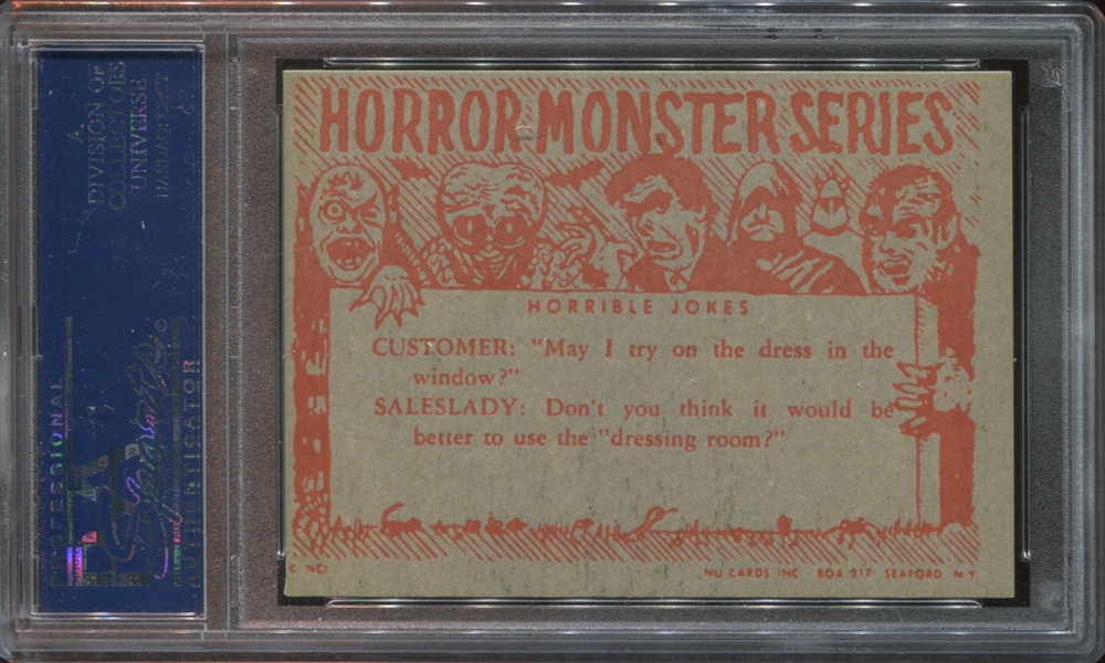 1961 Nu-Cards “Horror Monster” #16 PSA-7 (White back)