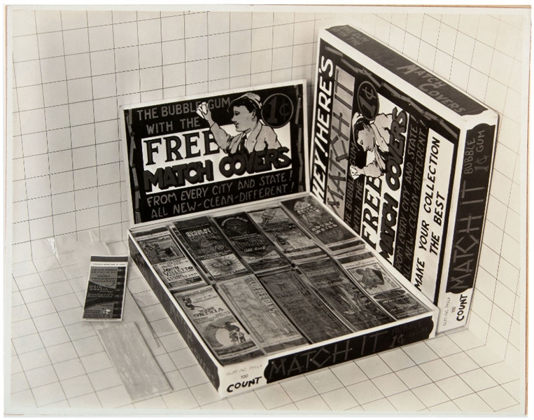 Fantastic Gum Inc Match It Point of Sale Header Card with Pair of Photo-Matched Matchbook Covers