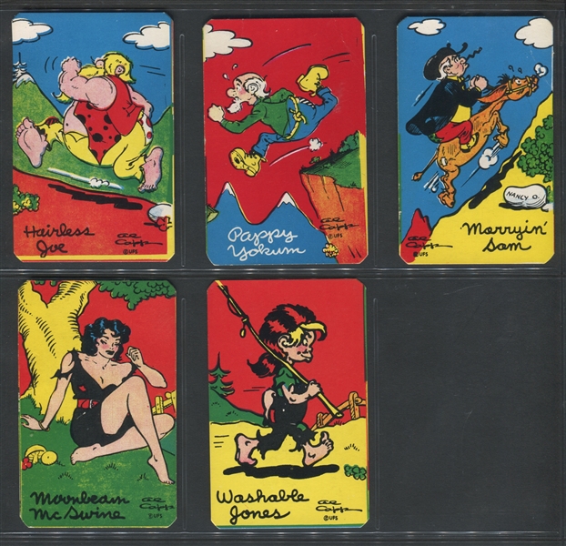 1940's Comic Trader Lil' Abner (NY Mirror Back) Lot of (11) Cards