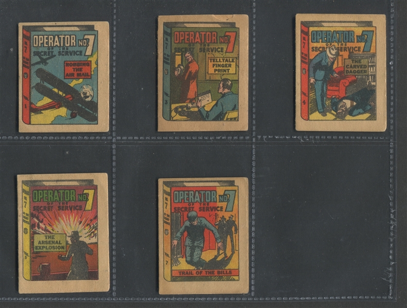 R25 Goudey Thrilling Stories Operator No. 7 Near Complete Set of (5/7) Booklets