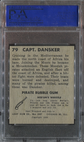1948 Leaf Pirates #79 Capt. Dansker PSA8 NM-MT