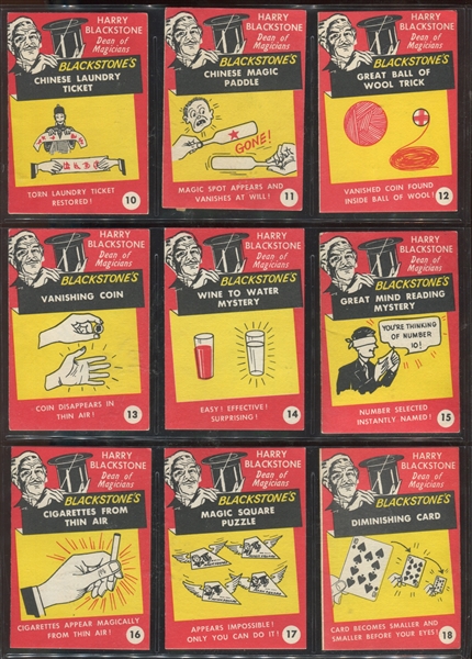 1962 Philadelphia Blackstone's Magic Tricks Complete Set of (24) Cards