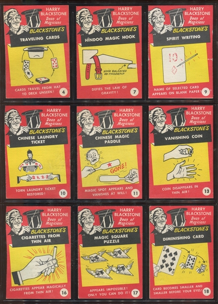 1962 Philadelphia Gum Harry Blackstones Magic Tricks Lot of (11)