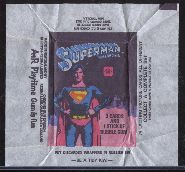 A&R (New Zealand) Superman The Movie Wrapper Lot of (2)
