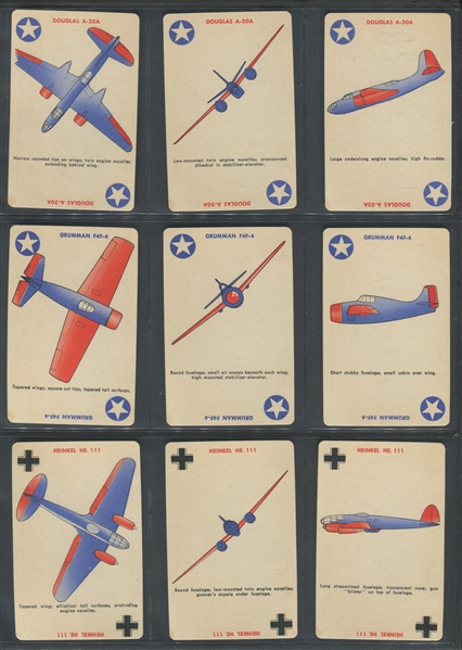 R112-8A Card-O Squadron Scramble (Type 1) Complete Set of (52) and Two Extras
