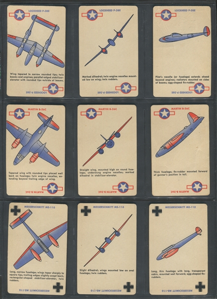 R112-8B Card-O Squadron Scramble (Type 2) Complete Set of (52) and Two Extras