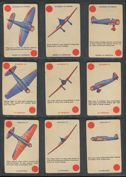 R112-8B Card-O Squadron Scramble (Type 2) Complete Set of (52) and Two Extras