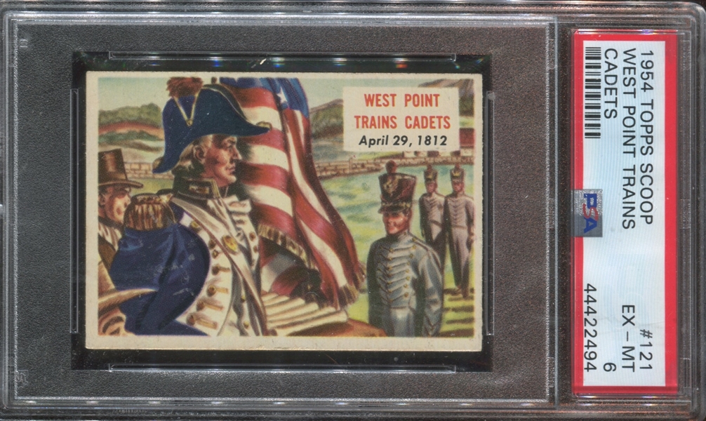 1954 Topps Scoops #121 West Point Trains PSA6 EX-MT