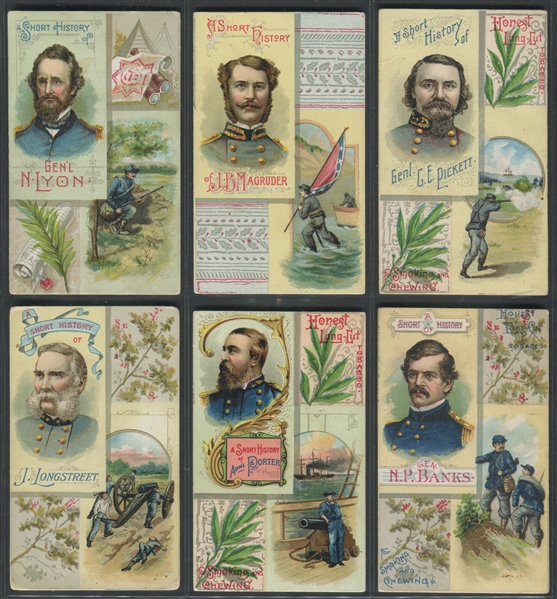 N114 Duke Cigarettes Histories of Generals Lot of (6) Cards w/Pickett