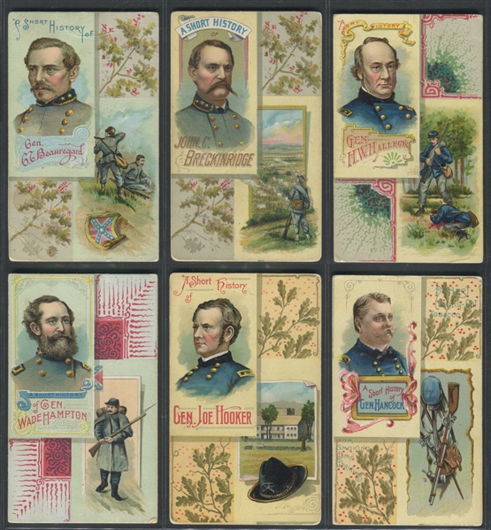 N114 Duke Cigarettes Histories of Generals Lot of (6) Cards w/Hancock